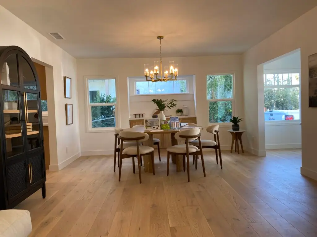 Dining room or secondary living area inside 1108 E Harvard Glendale Craftsman Home with open layout and new finishes.