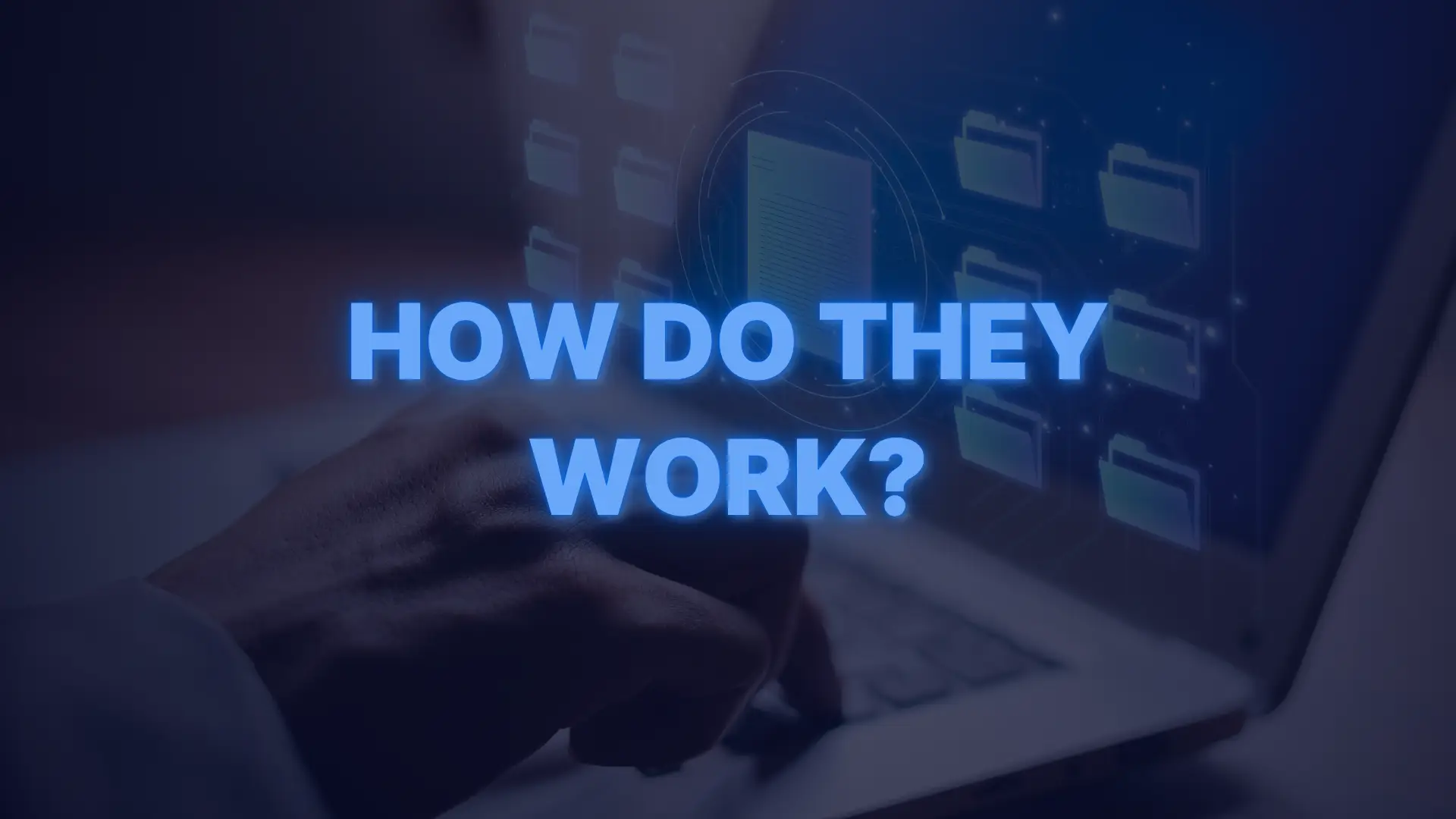 Non-QM loan process graphic showing a hand using a laptop with digital file icons and text explaining how non-QM loans work.