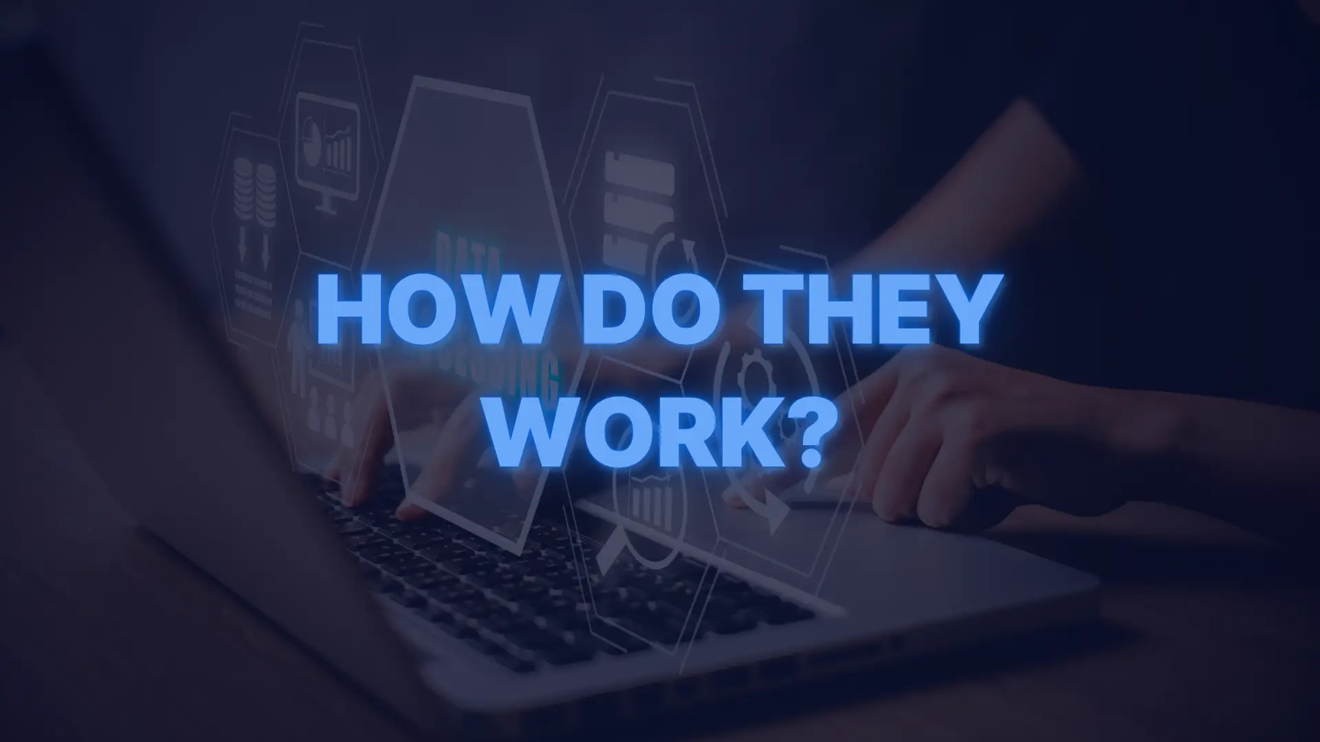 Hands typing on a laptop with digital graphics representing how VA home loans work for veterans and active-duty borrowers.