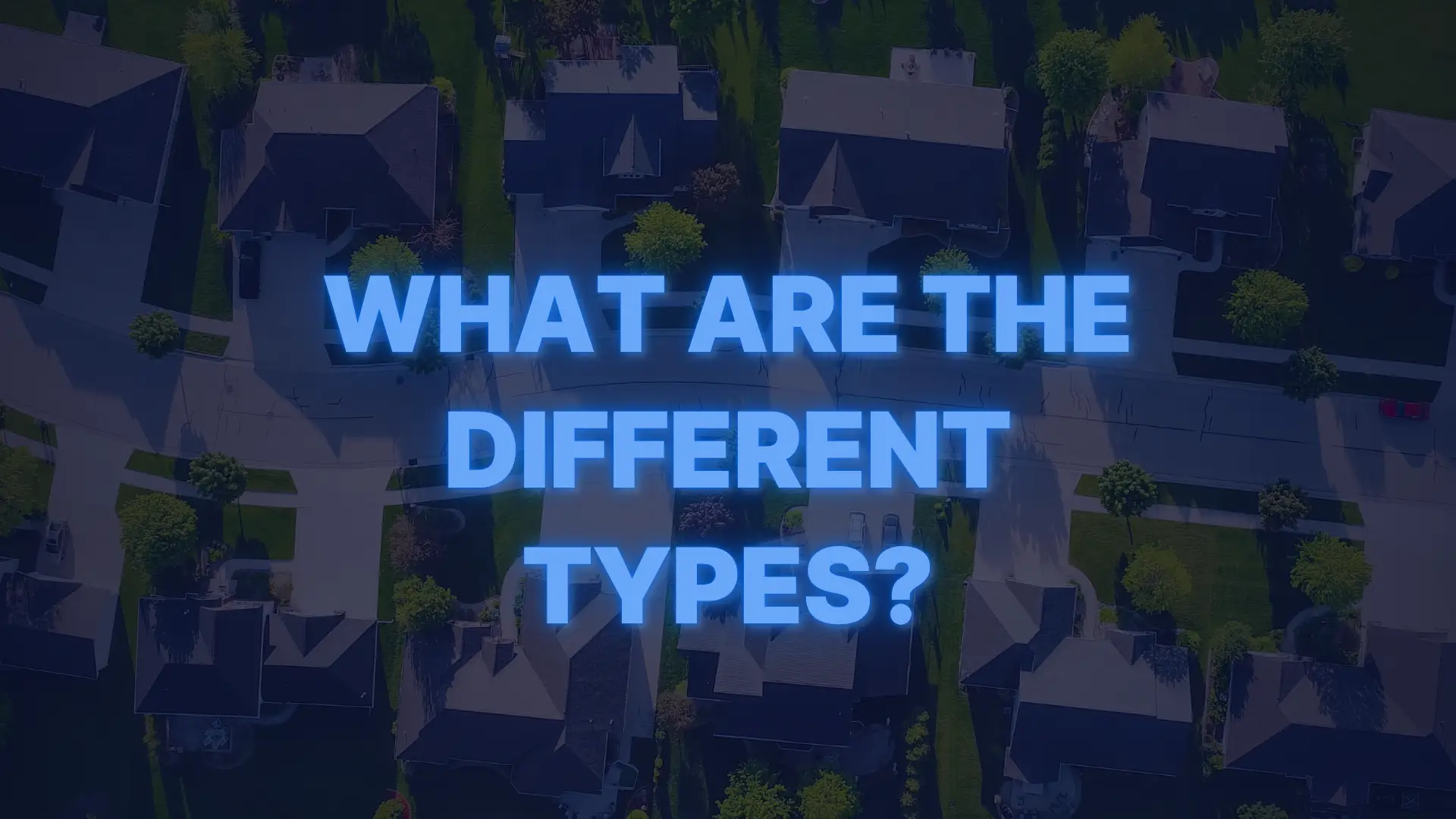 Aerial view of suburban homes with text about different types of non-QM mortgages available for buyers.